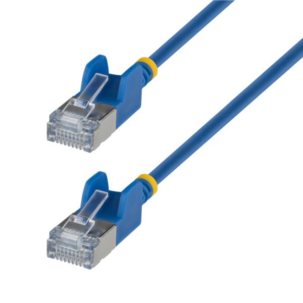 CAT6A LANケーブル/超スリム/80cm/ブルー/FTP/純銅撚線/スナッグレス/カテゴリ6A ギガビット対応