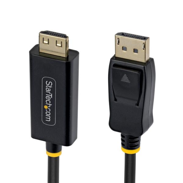 DisplayPort - HDMI変換ケーブル/2m/4K60Hz/抜けにくいコネクター/HDR/単方向仕様