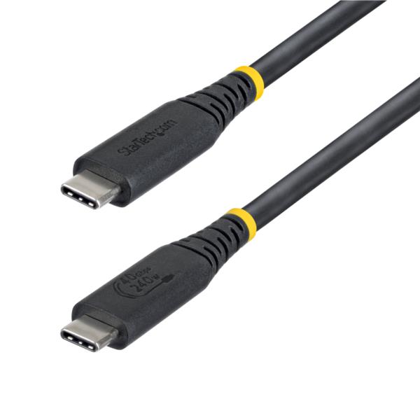 USB4ケーブル/1m/40Gbps/Type-C/240W/8K60Hz/DP2.1/ブラック/高速充電 データ転送