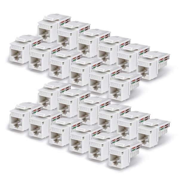 キーストーンジャック/Cat6対応/24個パック/RJ45 UTP仕様/90度/110パンチダウン/イーサネットLAN
