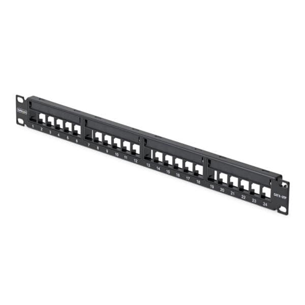 パッチパネル/ラックマウント型/1U 24ポート/ブランクキーストーン/RJ45 UTP/データセンター LAN配線向け