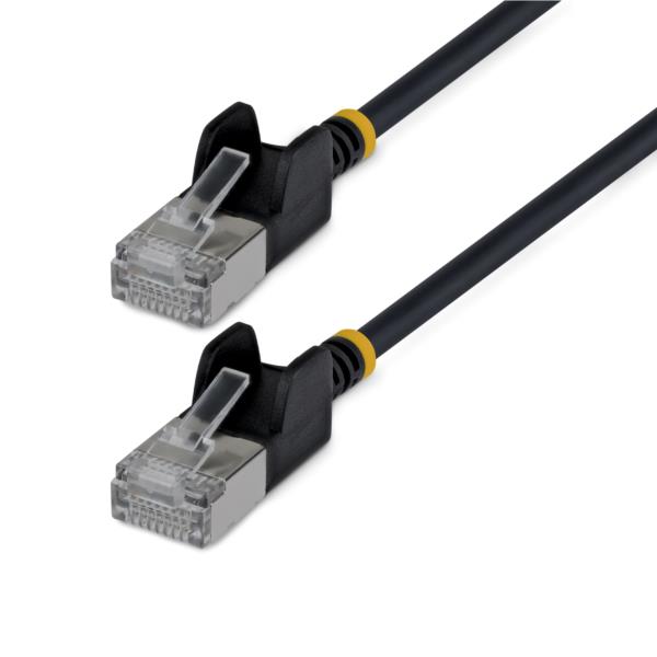 CAT6A LANケーブル/超スリム/80cm/ブラック/ツメ折れ防止/FTP/超極細 RJ45イーサネットケーブル