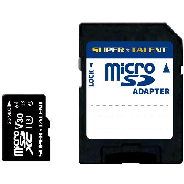 UHS-I 高耐久 3D MLC NAND採用 microSDXCメモリーカード 64GB Class10 変換アダプタ付