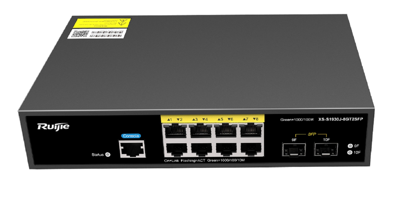 8ポートスイッチングハブ 10/100/1000BASE-Tx8+SFPx2