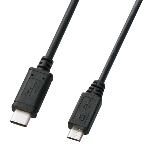 USB2.0 Type C-microBケーブル（2m・ブラック）
