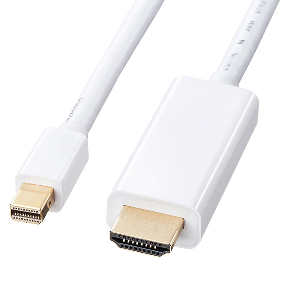 ミニDisplayPort-HDMI変換ケーブル（ホワイト・2m）