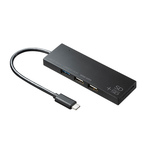 USB Type-Cコンボハブ（カードリーダー付き・ブラック）