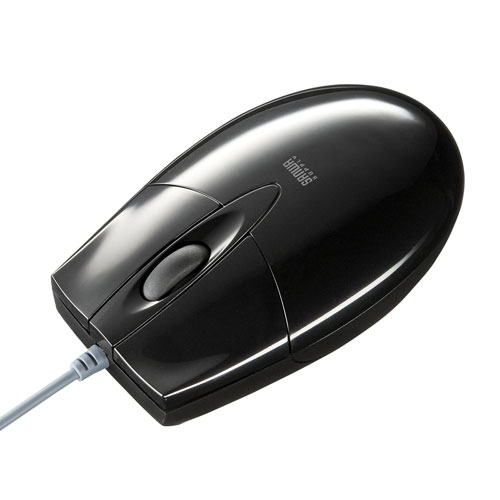 有線ブルーLEDマウス（USB-PS/2変換アダプタ付き・ブラック）