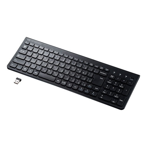 ワイヤレススリムキーボード（テンキー付き・ブラック）