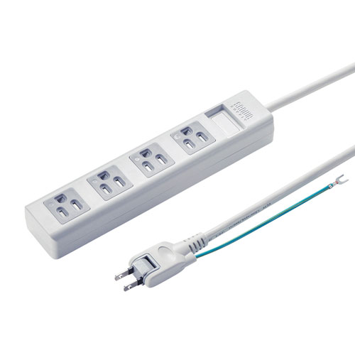 3P・4個口オートシャッター付き電源タップ（マグネット付き・2.5m）