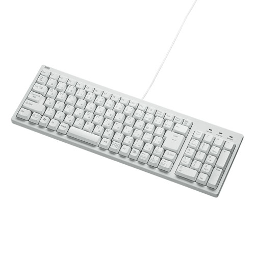 コンパクトキーボード（テンキー付き・ホワイト）