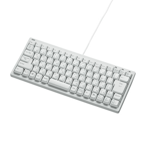 コンパクトキーボード（テンキーなし・ホワイト）