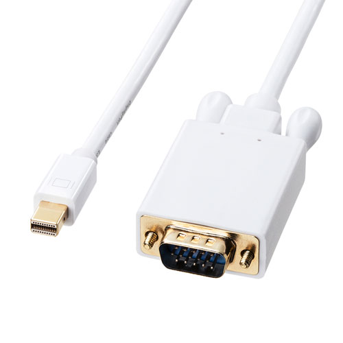ミニDisplayPort-VGA変換ケーブル（ホワイト・1m）