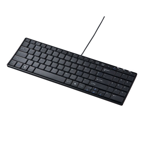 英語配列USBスリムキーボード（ブラック）