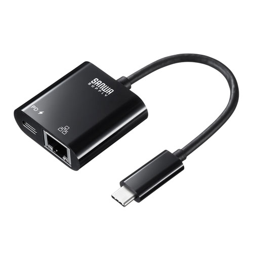 USB3.2 TypeC-LAN変換アダプタ（PD対応・ブラック）