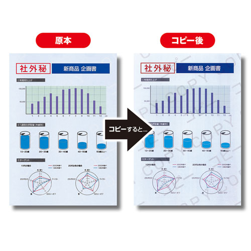 マルチタイプコピー偽造防止用紙（B4・100枚入り）