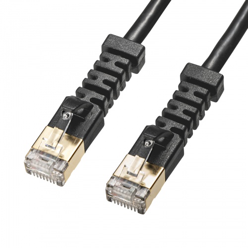 4方向固定CAT6A STP LANケーブル（ブラック・3m）