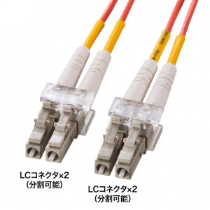 メガネ型光ファイバケーブル（マルチ50μm、LC×2-LC×2、1m）