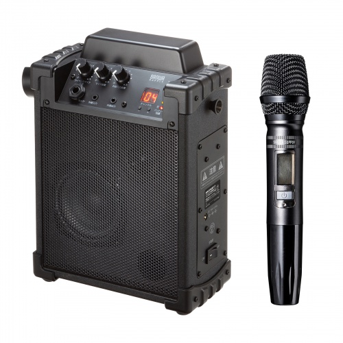 ワイヤレスマイク付き拡声器スピーカー（バッテリー内蔵・ワイヤレスマイク1本対応）