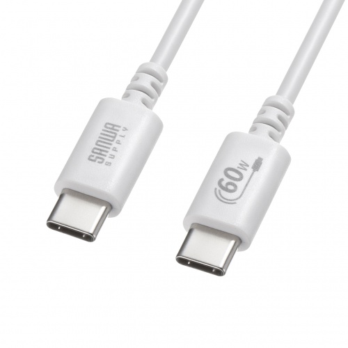 USB 2.0 Type-Cケーブル（PD60W・2m・ホワイト）