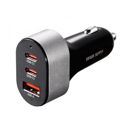 USB Power Delivery対応カーチャージャー（3ポート・67W）
