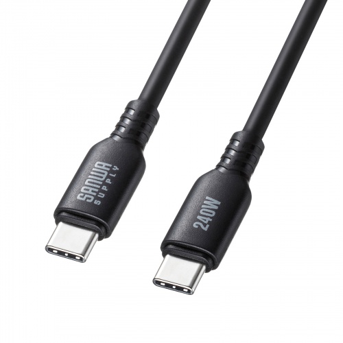 USB2.0 Type-C シリコンケーブル（PD240W・1m・ブラック）