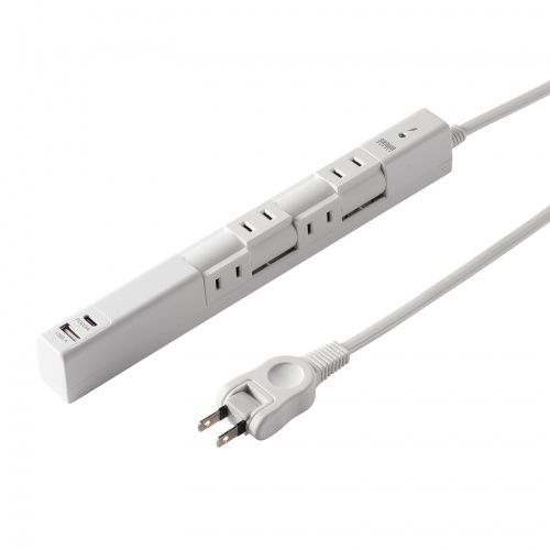 回転タップ（AC4個口＋Type-C＋USB-A・PD20W・ホワイト）