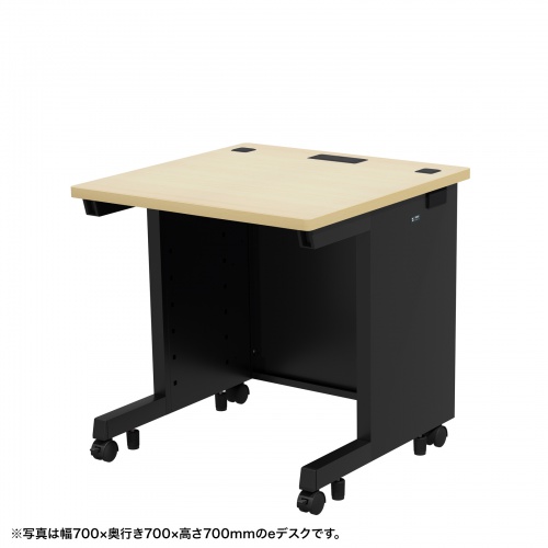 eデスク（薄い木目＋ブラック）W700×D650×H720【受注生産品】