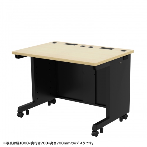 eデスク（薄い木目＋ブラック）W1000×D650×H700【受注生産品】