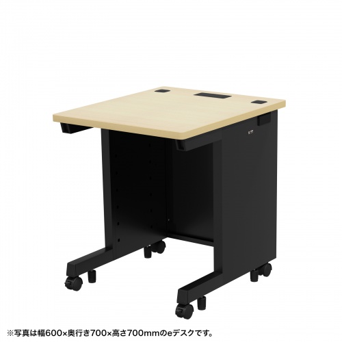 eデスク（薄い木目＋ブラック）W650×D600×H700【受注生産品】