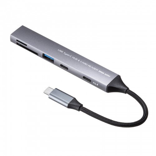 USB 5Gbps 3ポート スリム ハブ（カードリーダー付き）