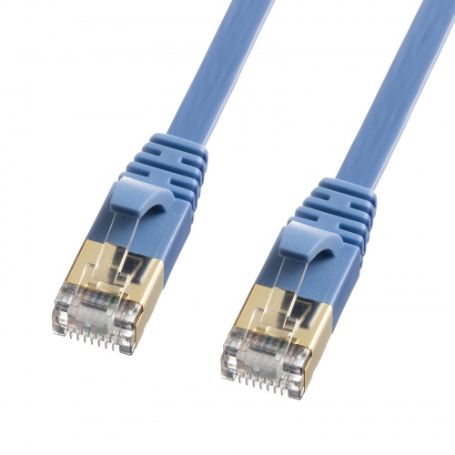 CAT7フラットLANケーブル（10m・ブルー）
