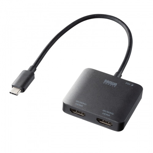 USB Type-C - HDMI変換アダプタ（2ポート/4K/PD対応）