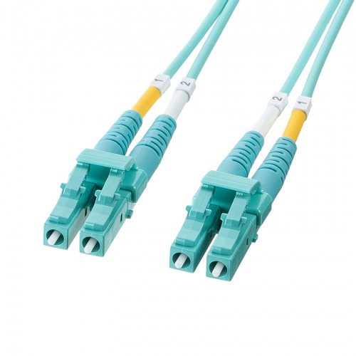 メガネ型光ファイバケーブル（マルチ50μmOM4、LC×2-LC×2、15m）