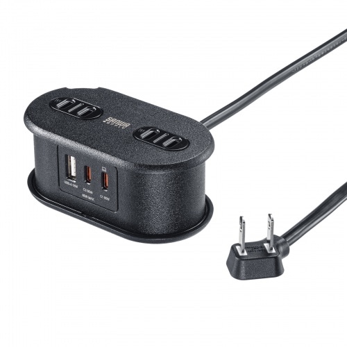 巻き取りコード式モバイルタップ（AC2個口・C×2・A×1・PD65W）