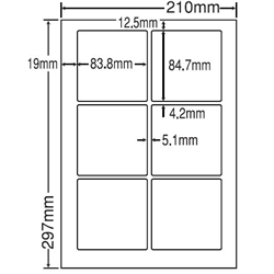 シートカットラベル A4版 6面付(1ケース500シート)