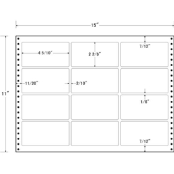 タックフォームラベル 15インチ×11インチ 12面付(1ケース500折)