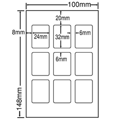 カラーインクジェット用光沢ラベル9面(はがきサイズ)(1ケース500シート)