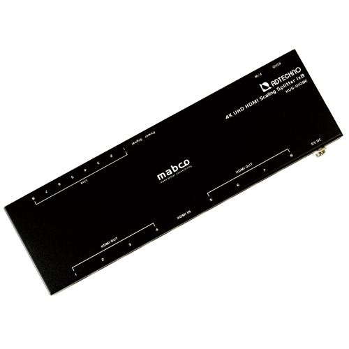 スケーリング機能搭載 業務用薄型HDMI 2.0a 8分配器