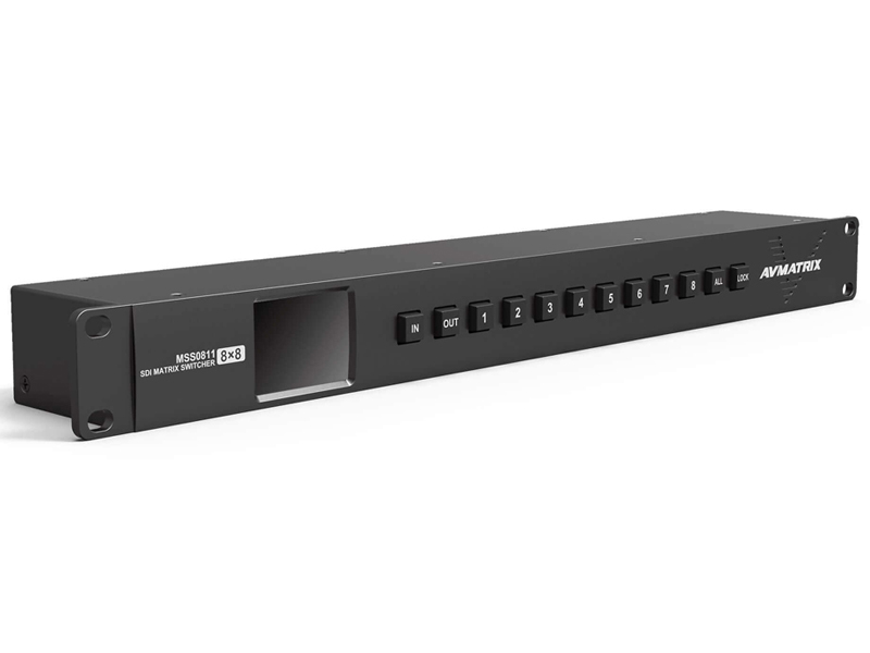 1Uラックマウント対応8x8 3G-SDIマトリックススイッチャー