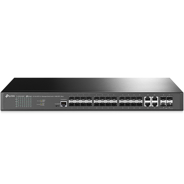 JetStream 24ポート SFP L2+マネージスイッチ（4x 10GE SFP+スロット搭載）
