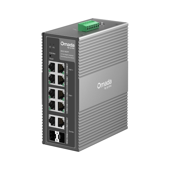 Omada ギガビットポート×10 産業用イージーマネージスイッチ（PoE+ポート×6＆PoE++ポート×2搭載）