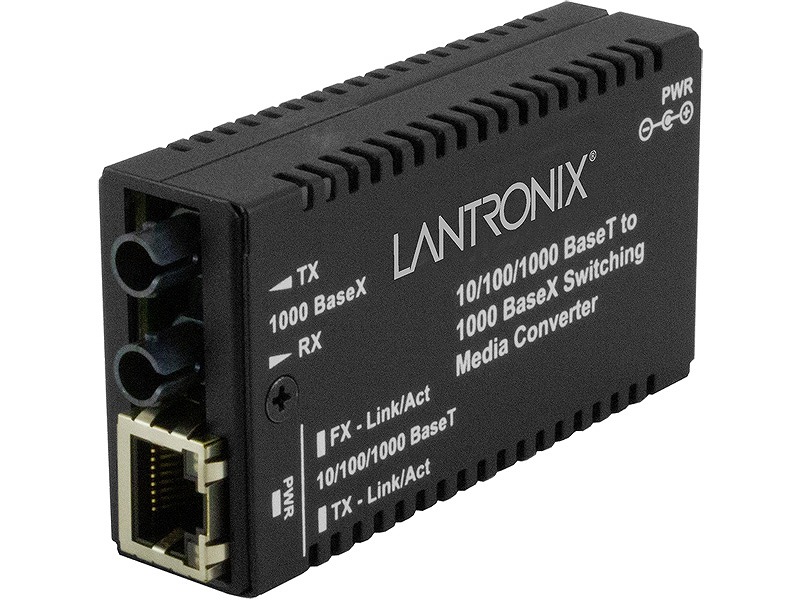 10/100/1000Base-T (RJ-45) [100 m/328 ft.] to 1000Base-SX 850nm multimode (ST) [62.5/125μm: 220m] [50/125μm: 550m]