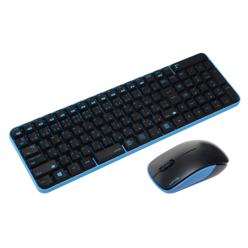 ワイヤレスマウス＆キーボードコンボ サイレントモデル Black&Blue