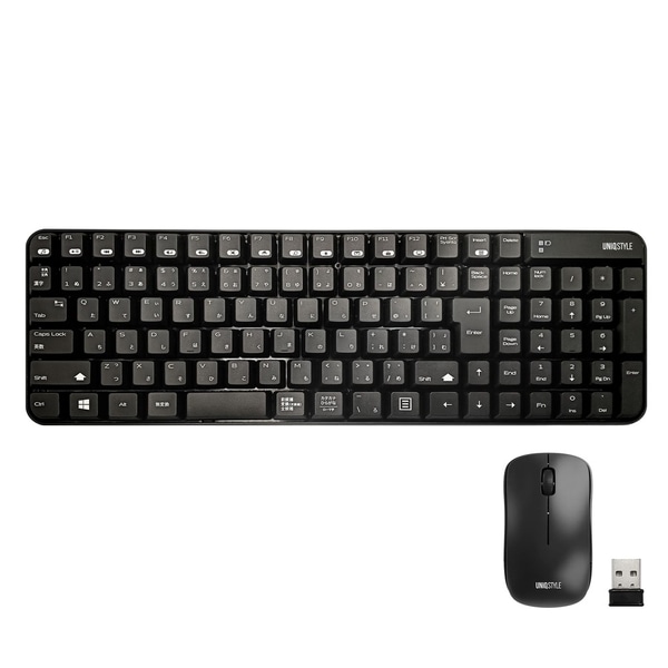 ワイヤレス サイレント マウス＆キーボード ブラック