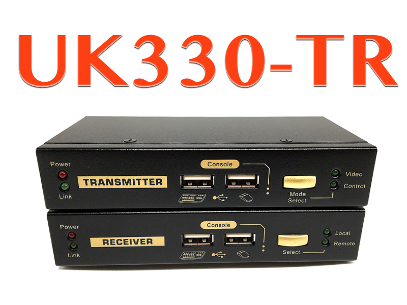 LANケーブル利用/KVM延長器（アナログRGBモニタ）/最大300m/UK330-TR（送受信器セット）