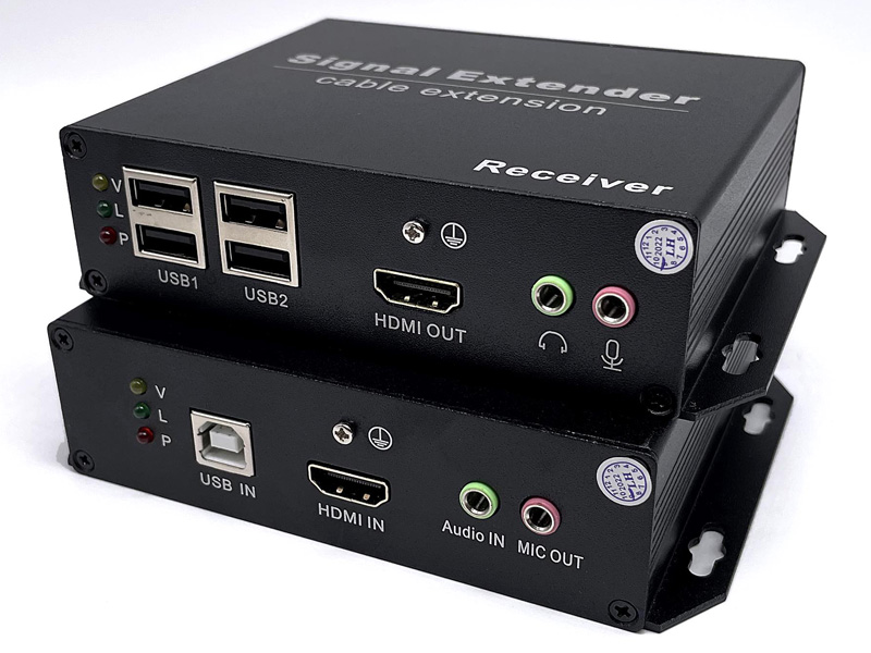光ケーブル、LANケーブル両用/KVMエクステンダー（HDMIモニタ）/USBデバイス対応/SK-981HU（送受信器セット）
