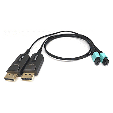 MPO光ケーブル使用DisplayPort1.4モニタエクステンダー/UFOS-DPシリーズ（送受信器セット）/TX1.8m-RX8cm