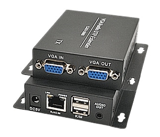 LANケーブル利用/（1：1）のシンプルなVGAモニタKVMエクステンダー/送受信器セット/最大130m