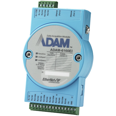 ADAM-6100シリーズ Ethernet/IPリモートI/O 6ch リレー出力モジュール